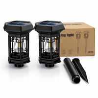 Lanterne solaire à piquet pour petit aménagement paysager, lampe de jardin extérieure à LED à filament chaud, avec poteau détachable pour la décoration de patio, allée, jardin et bordure