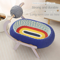 Offre Spéciale : Lit-griffoir pour chat intégré avec corde étoilée, grande boule à griffer et bac de jeu, pour jeu d'intérieur, Vente en gros