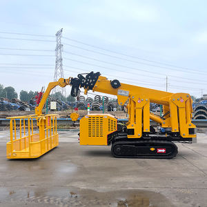 Machine de levage grue araignée 1.2 t Mini ascenseur d'araignée télescopique équipement de levage de grue sur chenilles <span class=keywords><strong>mobile</strong></span> avec panier d'homme - Product Image 3