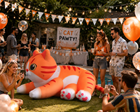 Chat gonflable personnalisé pour l'affichage dans les sites touristiques, les parcs d'attractions, la décoration d'activités commerciales