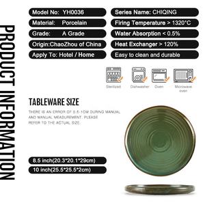 Factory Direct Großhandel Nordic unregelmäßig Green Catering Hotel Porzellan teller Keramik Teller für Restaurant - Product Image 6