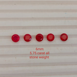 Rubí Cultivado en Laboratorio, Corte Redondo, Gema Suelta, Rojo Intenso, Calidad Premium, Piedra Sintética para Joyería, Hecho a Mano - Product Image 4