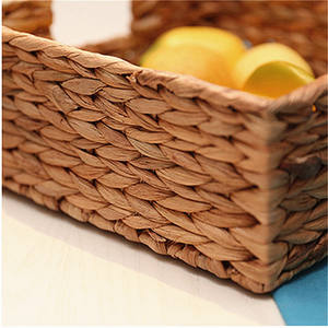 Paniers En <span class=keywords><strong>Osier</strong></span> supplémentaires De Rotin Couvercle Du Panier Jacinthes Rangement tissu un Cube Conteneur Gyacinthe Ensemble Noir - Product Image 6