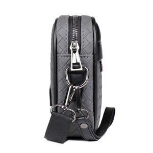 Sac Poitrine en Cuir PU de Haute Qualité Personnalisé, Sacs Bandoulière Croisés Tissés pour Hommes, Sac PU de Haute Qualité Tendance - Product Image 2
