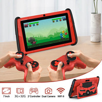 Tablette pour enfants 7 pouces avec manette de jeu pour 2 joueurs, 3 Go 32 Go, contrôle parental, étui antichoc, WiFi 6