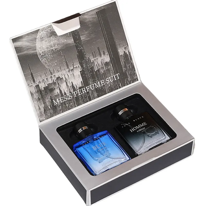 Caja de regalo de cartón de lujo personalizada MJJ, divisores de diseño con tapa plegable, prueba de vino y whisky, estampado en relieve de lámina dorada