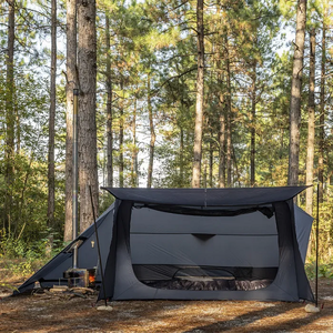 맞춤형 방수 4계절용 핫 텐트 (스토브 잭 포함) 2~4인용 휴대용 겨울 캠핑 텐트 (야외 하이킹, 부시크래프트용) - Product Image 2