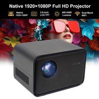 Projecteur intelligent natif 1080p 4K Android pour cinéma maison, bureau, entreprise, école, salle d'éducation, projecteur vidéo portable sans fil