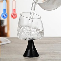 Copa de Vino Creativa de Color en Contraste, Copa Grande de Vidrio de Borosilicato para Decoración de Mesa de Bar