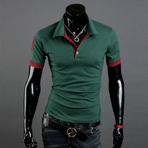 <strong>Mens</strong> Fashion Personality Embroidery Short Sleeve <strong>POLO</strong> <strong>Shirt</strong> - Product Image 3