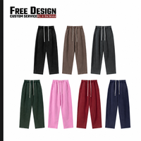Pantalon de survêtement homme surdimensionné, coupe ample, délavé à l'acide, personnalisé, à jambe large, uni, vente en gros