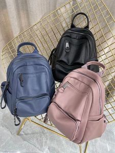 Mochilas de Mujer a la Moda, Mochila Clásica de Cuero Vacuno Genuino, Bolso de Hombro Femenino para Viaje - Product Image 3