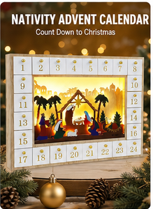 Unique Wooden Style Advent Calendar <b>Box</b> with Drawers LED Warm Light Rigid Cardboard <b>Empty</b> Mystery Blind <b>Box</b> <b>for</b> Surprise <b>Gift</b> - Product Image 5