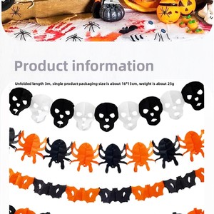 <b>Halloween</b> Festival Party <b>Garland</b> Decorations Yard Indoor Setup Spider Ghost Head Pumpkin Paper <b>Garlands</b> Bunting Cross-Border - Product Image 6