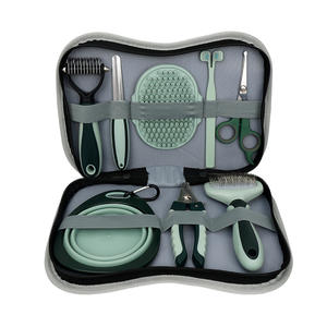 Di alta qualità compatto 8-in-1 Kit per la toelettatura per animali domestici con setole morbide Set per la pulizia quotidiana di aghi per la rimozione dei peli spazzola da bagno - Product Image 1