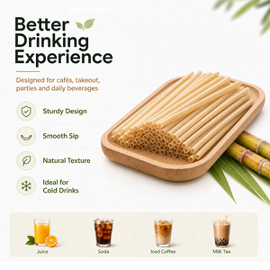 Sugarcane Bagasse <b>Straws</b> 8.3 Inch Compostable Biodegradable Eco Friendly <b>Drinking</b> <b>Straws</b> <b>for</b> Boba Tea PFAS-Free FDA Compliant - Product Image 3