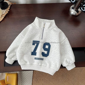 2026 New Trendy Boys Spring Autumn Long Sleeve Stand Collar Half Zip Sweatshirt Baby Infant Fashion Sports Outfit - Product Image 4