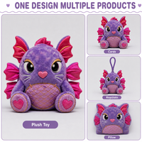 Peluche Poisson Violet Personnalisée Direct Usine en Coton PP Tissu Ultra Doux Anti-Stress Anniversaire - OEM/ODM pour Marques à Marque Blanche