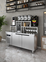 Kustom Boba teh Bar Counter baja nirkarat bekerja peralatan teh susu mesin Coffe jus Shop gelembung teh Bar Counter
