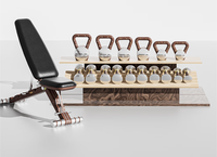 Banc de musculation PROIRON Elite réglable en acier inoxydable et noyer pour entraînement complet du corps, pliable