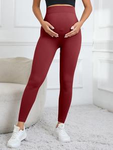 King Mcgreen Star Leggings de embarazo de cintura alta Ropa de <span class=keywords><strong>maternidad</strong></span> para mujeres embarazadas Soporte para el vientre <span class=keywords><strong>Leggins</strong></span> de punto Pantalones corporales - Product Image 2