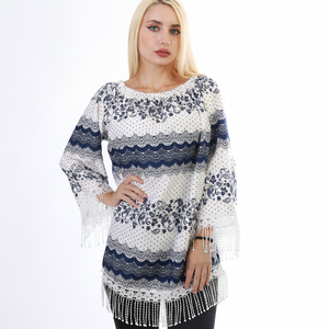 สีฟ้าพิมพ์เสื้อผู้หญิงเสื้อ - Product Image 2