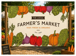Bannière personnalisée pour marché fermier, toile <span class=keywords><strong>de</strong></span> fond pour stand <span class=keywords><strong>de</strong></span> ferme locale, impression vinyle et expédition - Product Image 6