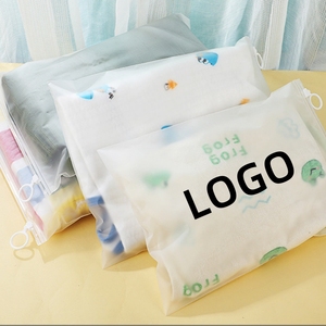 Hot Sale Custom Logo Printed Transparent White Frosted EVA Slider Zipper Shrink <b>Bags</b> for Clothing Packaging - Product Image 4