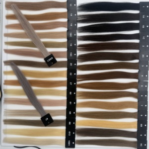 Yishu 2026 Extensions de cheveux vierges chinois à double trame machine, pour usage en salon, système de coloration à <span class=keywords><strong>froid</strong></span> pour toutes les couleurs, modèle avec nuancier - Product Image 6