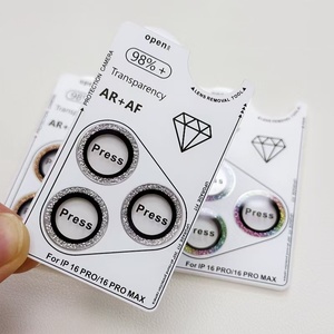 Pellicola Protettiva in Vetro Ultra HD 3D con Glitter per Obiettivo Fotocamera iPhone 16 Pro Max 17 Air 12 Mini - Product Image 1