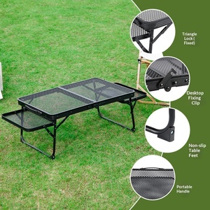 Aluminum Alloy Rectangular <b>Folding</b> <b>Legs</b> <b>Table</b> Lightweight Outdoor Camping Barbecue Portable Outdoor Furniture - Product Image 1