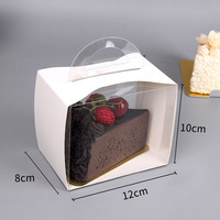 Individual Small Paper Cake Slice Box Pastry Plastic Cakes Bakery Packaging Treat Cake Box clear Single Mouse Boxes with Handle