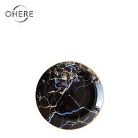Ohere – Ensemble de sous-assiettes de luxe vintage minimalistes en porcelaine fine avec bord doré, écologiques, pour décoration de mariage, 13 pouces, personnalisables, en céramique