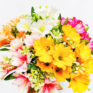 Fleurs artificielles en gros, freesia à tige unique, 5 têtes, fleurs artificielles pour mariage, décoration florale pour la maison - Product Image 4