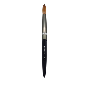 Pinceau à ongles en acrylique 100% pur Kolinsky avec manche en métal noir et gris, pour application de poudre acrylique, manucure, salon, outil de nail art - Product Image 2