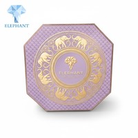 Boîte rigide octogonale de luxe personnalisée en or violet avec feuille d'or pour la Saint-Valentin, mariage, cadeaux, bonbons, chocolat, emballage en papier