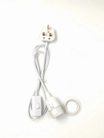 Lampe de sel de l'Himalaya avec fil personnalisé, prise UK, douille E26 E27, fil de 1,8 m, noir et blanc, interrupteur 303, cordon d'alimentation en plastique