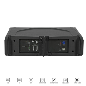 4000W Portable Dual 15" Active Sub+10" Line Professional PA Sound System With <b>Plastic</b> <b>Enclosure</b> DSP/WiFi/ Professional S - Product Image 5