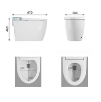 WC intelligent de luxe avec bidet intégré, ouverture et fermeture automatiques par capteur de pied, affichage numérique, siège chauffant et chasse d'eau automatique