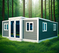 Maison conteneur préfabriquée isolée et extensible de 20 pieds, prête à l'emploi, avec deux chambres, pour logement annexe ou espace de vie extérieur portable