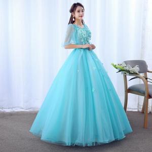 Ice Blue Violet Long Skirt Stage Performance Dress For Women Polyester Vocal Performance Art Exam Choir Costume - Product Image 2
