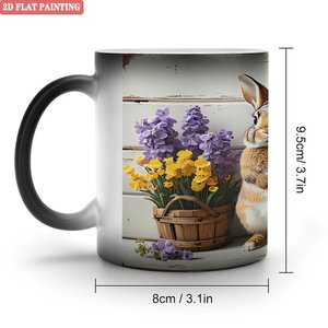 <b>Ceramic</b> Blank Mug 11oz Frosted Black Heat Changing Magic Drinking <b>Cup</b> - Product Image 1
