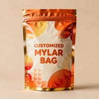 Sacs Mylar personnalisés avec logo imprimé numériquement, finition brillante de qualité alimentaire, hologramme, fermeture éclair, pour emballage de bonbons et gommes, délai de livraison rapide