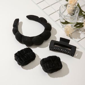 Soft Cable-Knit Cloud Headband & Wristband Set Cute Face Wash Spa Makeup Hair Hoop Handmade Skincare Accessories <b>Gift</b> - Product Image 4