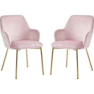 Thanh lịch thiết kế mới màu Hồng Nhung Ghế ăn với tay vịn và chân vàng giọng ghế cho Nail Salon cà phê cửa hàng Vanity phòng - Product Image 5