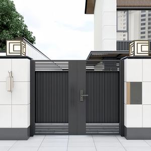 <span class=keywords><strong>Portail</strong></span> latéral sécurisé en aluminium à lattes étroites pour l'accès à la cour et aux allées de la maison - Product Image 4