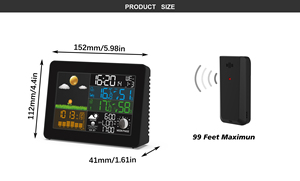 Wireless Weather Station <strong>Barometer</strong> Thermometer Hygrometer Wall <strong>Clock</strong> With Sensor - Product Image 6