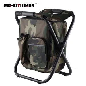 Lightweight Fishing Stool Folding Camping Backpack Chair With Cooler Insulated Picnic Bag