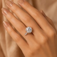 Bague de mariage pour femme en argent sterling S925, Moissanite Mozambique, double couleur, luxe léger, tendance, 1 carat