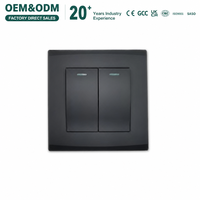 VNX Uk Standard Application domestique Contrôle de la lumière 1 voie ou 2 voies 2 groupes Bouton poussoir électrique Interrupteur mural